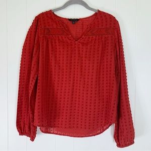 Banana Republic Red Long Sleeve Top S